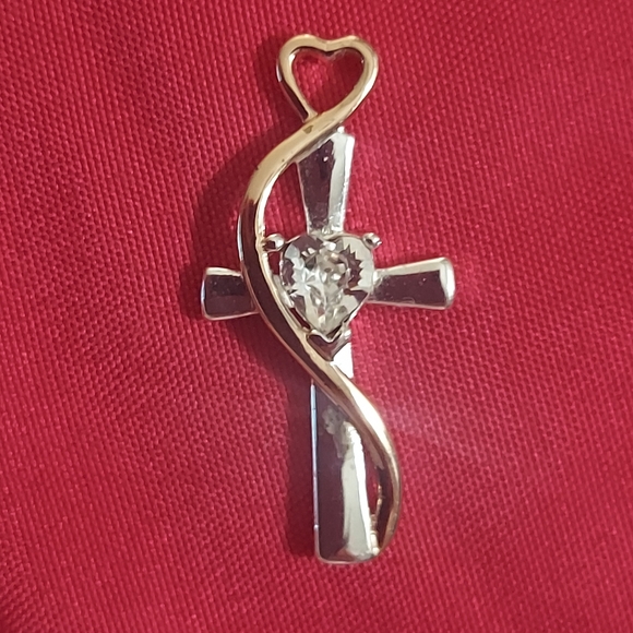 Haus of Brilliance Jewelry - Swarovski Crystal Silver & Gold Plated Faith Cross Pendant